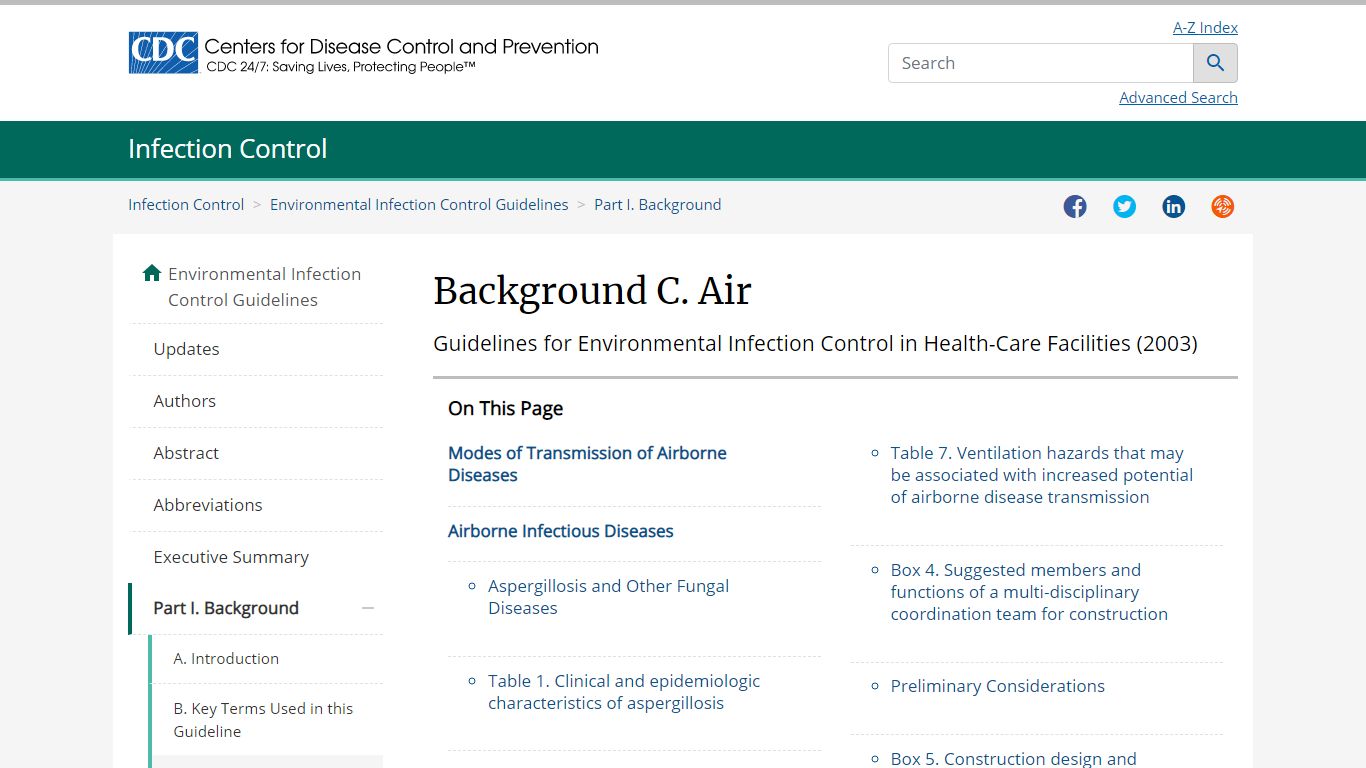 Background C. Air - Centers for Disease Control and Prevention